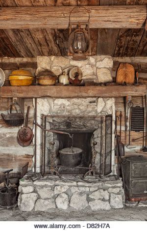 Pioneer Cabin Interior, Historic Cabin Interior, Pioneer Aesthetic, Old Cabin Interior, Trapper Cabin, Miniature Cabin, Pioneer Cabin, Trappers Cabin, Cooking Hearth