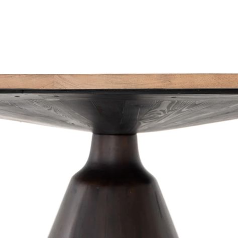 Dimensions: 54"w x 54"d x 30"hColors: Dark Brown, Light Brushed ParawoodMaterials: Solid Reclaimed Wood, Solid ParawoodWeight: 169 lbs*This item is excluded from sale events and not available for additional discounting or promotional offers Round Pedestal Dining, Dining Table Light, Wood Pedestal, Outdoor Sconces, Pedestal Dining Table, Pedestal Table, Weathered Wood, Custom Upholstery, Industrial Furniture