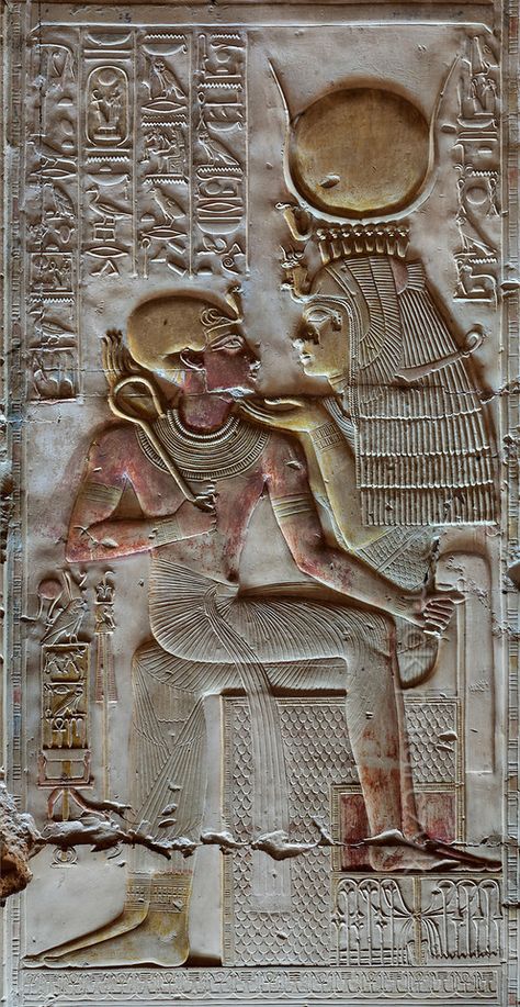 [Egypt 29866] ’Isis and the young Seti at Abydos.’ Egyptian Relief, Starověký Egypt, Kemet Egypt, Architecture Antique, Ancient Egyptian Artifacts, Egyptian Artifacts, Ancient Egypt Art, Egypt History, Egyptian Hieroglyphics