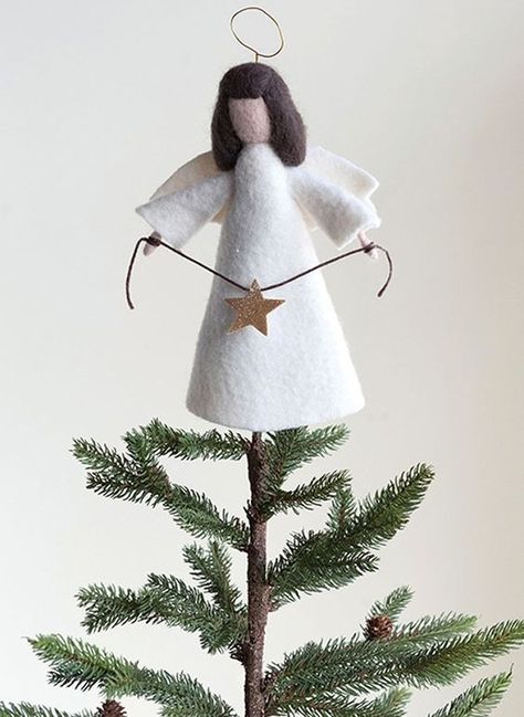 Diy Christmas Angel Tree Topper, Diy Tree Topper, Neli Quilling, Diy Angels, Felt Angel, Toppers Diy, Diy Christmas Tree Topper, Angel Christmas Tree Topper, Felt Tree