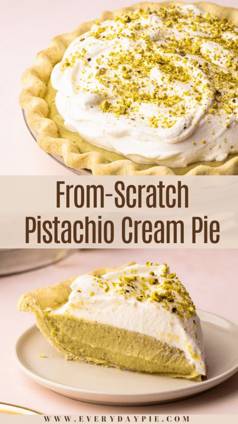 Pistachio Pie Recipe, Winter Pie Recipes, Pistachio Sweets, Pistachio Pudding Pie, Pistachio Delight, Pistachio Filling, Pistachio Pie, Pistachio Dessert, Pie Pastry