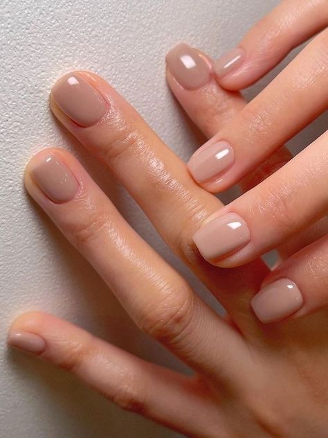 2024's Top Summer Nail Trends: Short, Neutral, Chic Designs Milky Taupe Nails, Formal Neutral Nails, Neutral Color Nails Gel, Neutral Nails Taupe, Beige Gel Nails Short, Short Nails Professional, Sheer Beige Nails, Neutral Nails Beige, Nuteral Nails Cute Short