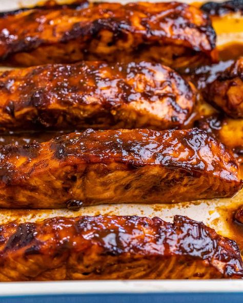 Balsamic Glazed Salmon Balsamic Salmon Recipes, Balsamic Glazed Salmon, Balsamic Salmon, Pasta Salad Salmon, Honey Mustard Salmon, Salmon Glaze Recipes, Leftover Salmon, Mustard Salmon, Lime Salmon