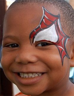 boy facepaint - Bing Images Spiderman Face Paint, Spider Man Face Paint, Superhero Face Painting, Eye Face Painting, Face Painting For Boys, Halloweenský Makeup, Cheek Art, Spiderman Face, Festival Face