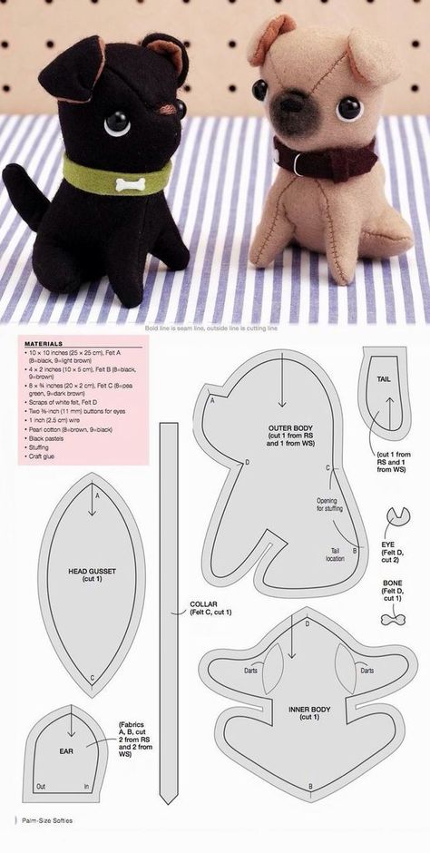 pug plush pattern cute sewing pattern printable Diy Sy, Baby Mobil, Sewing Templates, Soft Toy Patterns, Cute Sewing Projects, Animal Sewing Patterns, Plushie Patterns, Sewing Stuffed Animals, Sew Ins