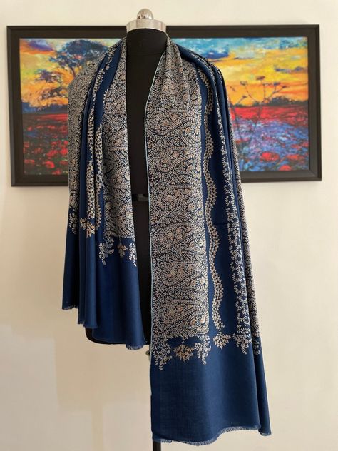 Buy Kashmir Shawl/wrap Extremely Fine Embroidery Super Soft online on Etsy India. Shop for handmade, vintage and unique Shawls & Wraps items from Nayakarts online on Etsy Kashmiri Pashmina Shawl, Modern Shawl, Embroidery Quotes, Hoops Embroidery, Quotes Embroidery, Embroidery Abstract, Embroidery Geometric, Kashmir Shawl, Furniture Reupholstery