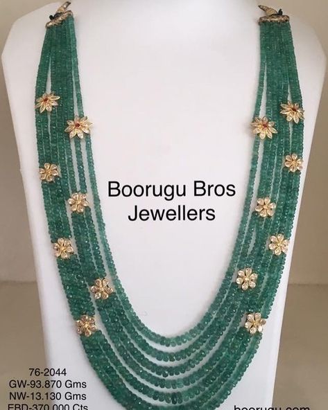 Poosala Haram, Ruby Necklace Designs, Coral Jewelry Set, Emerald Jewellery, Stone Bead Jewelry, Gold Jewelry Simple Necklace, Beautiful Gold Necklaces, Pearl Necklace Designs, Beaded Necklace Designs