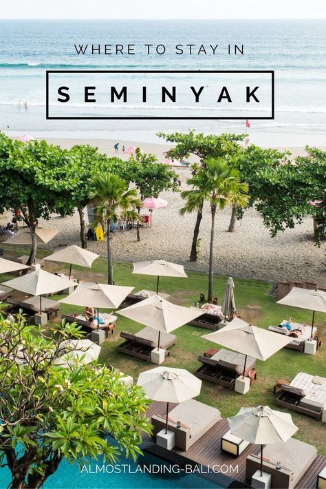 Where to stay in Seminyak Bali: Our Seminyak Accommodation Guide. The best hotels in Seminyak, the best areas to stay and how to book. Bali Packing List, Bali Accommodation, Resort Island, Bali Villas, Hotel Bali, Bali Seminyak, Bali Honeymoon, Bali Guide, Bali Resort