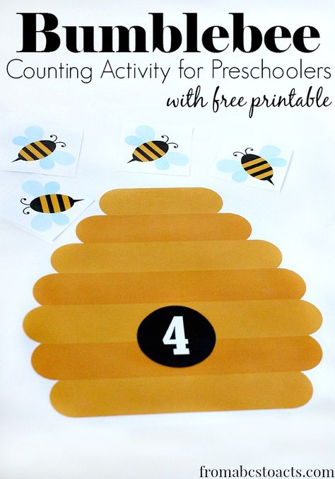 The perfect printable counting activity for preschoolers this spring! Count the bumblebees. Counting Activities For Preschoolers, Math Counting Activities, Bug Activities, Preschool Spring, Insects Preschool, Bugs Preschool, Bee Activities, Activity For Preschoolers, Bee Classroom