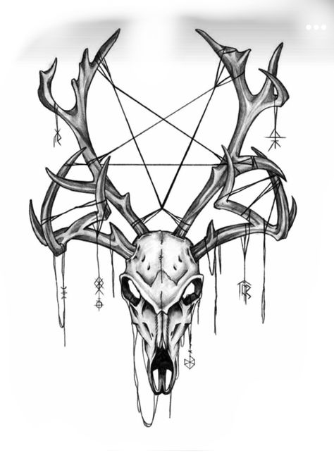 Skull Tattoo Sketch, Deer Skull Tattoo, Deer Skull Tattoos, Deer Tattoo, Deer Skull, Tattoo Sketch, Deer Skulls, Skull Tattoos, Tattoo Sketches