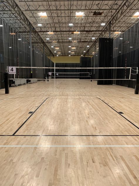 Aluminum Volleyball Net System at Clava Volleyball Club by Sports Imports Volleyball Gymnasium, Volleyball Court Aesthetic, Indoor Volleyball Court Home, Volleyball Background, Sports Hall, Volleyball Court, Indoor Volleyball Court, Club Volleyball Aesthetic, Volleyball Ground