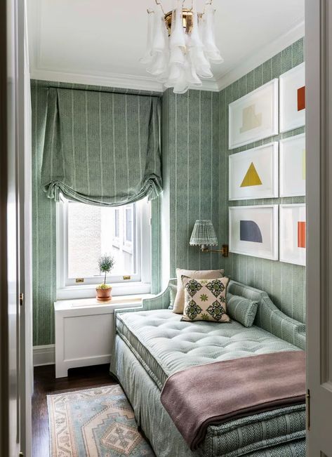 Cece Barfield, Son Bedroom, Antique Side Table, Manhattan Apartment, House Beautiful, Park Avenue, In Law Suite, Guest Bedroom, Small Bedroom