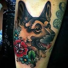 Traditional German Shepherd Tattoo, Gsd Tattoo, German Shepherd Tattoo, Shepherd Tattoo, German Tattoo, Tato Tradisional, Traditional Tattoo Art, Traditional Tattoo Flash, American Traditional Tattoo