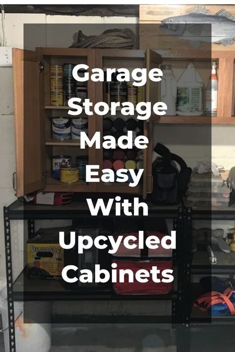 Using Old Kitchen Cabinets In Garage, Old Kitchen Cabinets In Garage, Kitchen Cabinets In Garage Reuse, Kitchen Cabinets In Garage, Repurposed Kitchen Cabinets, Upcycling Home Decor, Farmhouse Pantry Cabinets, Cabinet Upcycle, Basement Diy