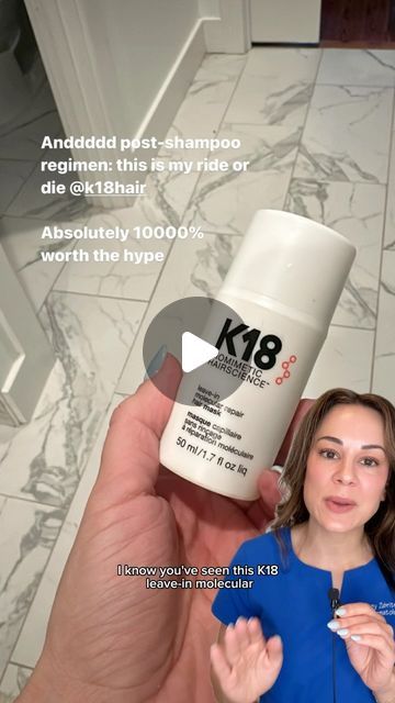 Lindsey Zubritsky, MD, FAAD on Instagram: "Is the viral @k18hair worth the hype? | #k18partner From someone who has personally been using this for years before it even went viral and as a dermatologist who specializes in hair, I can unequivocally say this is one of the best, most effective, game-changing products on the market. It’s something that not only is so effective but legitimately makes my life easier. I skip conditioning and just use this product after washing my hair. I usually apply 1-2 pumps for the entire hair, let sit for 4 minutes without rinsing, and then comb/style as usual. I typically use it once a week to help repair and prevent future damage. A little goes a long way here and there’s about 50 applications in a 50mL bottle. So what do you think? Have you tried this