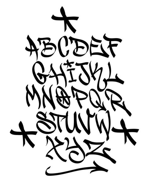 Graffiti Handstyle Alphabet Vector Font  Get the perfect graffiti handstyle font for your next project! This font is perfect for creating street art, album covers, and more. It comes in AI, EPS, and SVG. #graffitifonts #freedownloads #urbanart #streetstyle #graffitilove Abc Fonts Graffiti, Gang Fonts Lettering, Beginner Graffiti Letters, Old School Graffiti Alphabet, Grafitti Letters Design Fonts, Cholo Style Letters, Graffiti Words Names, Graphity Fonts, Graphitis Letters