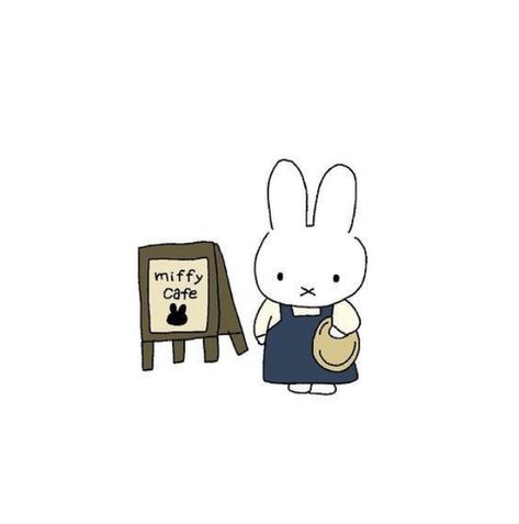 Miffy Widget, White Rabbit, Cafe, White