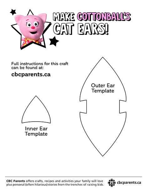 Cricut Cat Ears, Diy Gabby Cat Ears, Cat Ear Template, How To Make Cat Ears, Diy Cat Ears, Woodland Creatures Party, Sew Halloween Costume, Chat Diy, Gabby Dollhouse