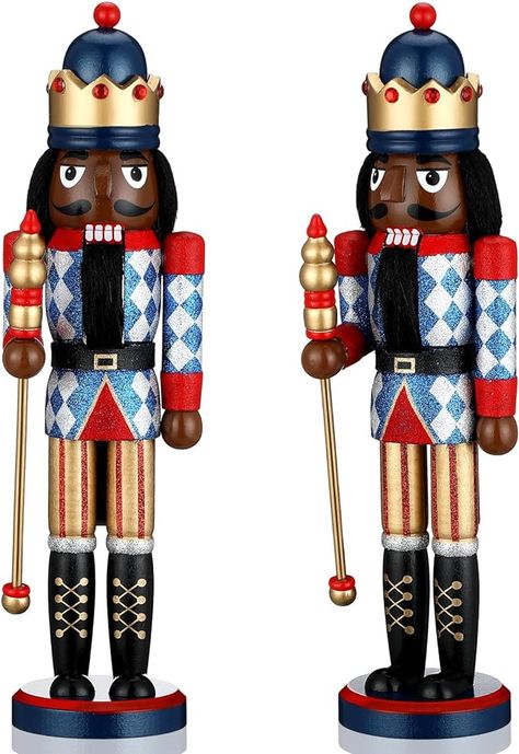 Hungdao 15 Inch Black Christmas Nutcracker Wooden Soldier Black African American King with Crown Festive King Nutcracker Christmas Ornaments African American Wooden Figure for Home Tables Holiday Black Nutcracker Christmas, Nutcracker Painting, Black Nutcracker, Nutcracker Gifts Ballet, King Nutcracker, Nutcracker Decor, Nutcracker Christmas Decorations, Ballet Gift, Nutcracker Soldier