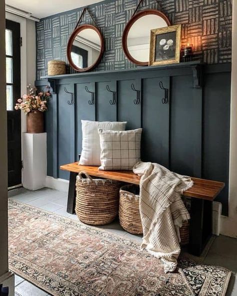 13 Board & Batten Wall Ideas for Every Room & Style - Mama and More Board And Batten Wall, Entryway Wall, Hygge Home, Wallpaper Accent Wall, Home Entrance Decor, Board And Batten, Entrance Decor, Inspiration Wall, House Entrance