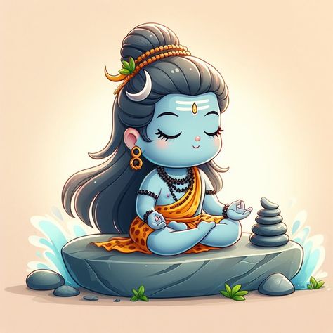 Cute Shiv Ji Drawing, Cute Shiv Ji, Cute Mahadev, God Doodles, Cute Shiva, Lippin Art, Anime Thoughts, Lord Shiva Drawing, Pregnancy Drawing