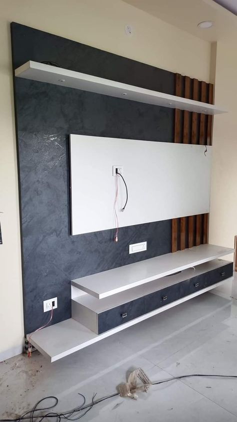 New Model Tv Unit Design, Lcd Cupboard Design, Cement Sheet Ceiling Design, Fanichar Design, Tv Unit Decor Simple, Modern Tv Unit Design Living Rooms, Tv Unit Simple, Tv Panel Design Modern, Tv Wall Shelf Ideas