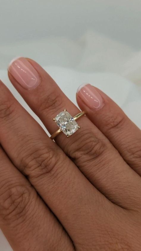 2 Carat Lab Grown Diamond, Cushion Solitaire Ring, Diamond Engagement Rings Cushion, Dream Wedding Ring, Ring Cuts, Lab Grown Diamond Engagement Ring, Cute Engagement Rings, Future Engagement Rings, Cushion Engagement Ring