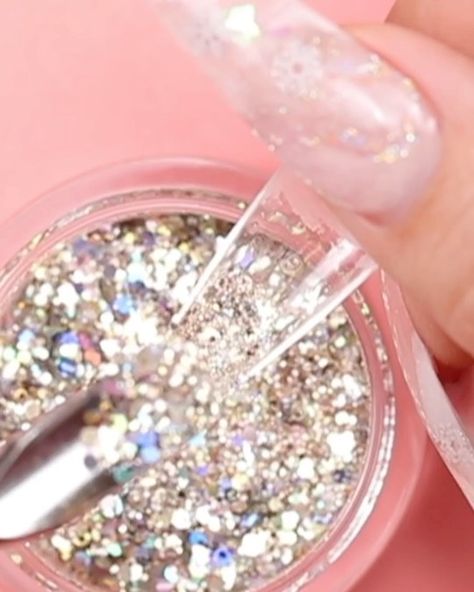 Kiara Sky Nails Official on Instagram: “#NAILHACK! 🚨Here’s a @KiaraSkyNails glitter tips tutorial using our Long Coffin Gelly Tips, Lunar or Later gel polish & our gorgeous…” Glitter Tips, Kiara Sky, Sky Nails, Nail Tips, Gel Polish, Sprinkles, Nail Polish, Glitter, Engagement Rings