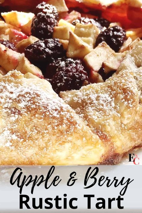 An Apple and Berry Rustic Tart can be easily made in 20 minutes. So very delicious with your choice of fruits, spices, and even herbs!  A rustic tart is a great way to make a simple but elegant fruit dessert. Galette Recipes, Rustic Tart, Dessert Apple, Apple Berry, Safety Meeting, Apple Desserts Easy, Meeting Ideas, Berry Tart, Apple Dessert