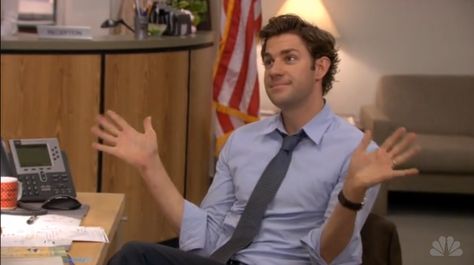 Sexy AND jazz hands. Yes, please. Jim Halpert Face, Sarcastic Person, The Office Jim, The Office Characters, Jim Pam, Jazz Hands, The Office Show, Jim Halpert, Office Memes