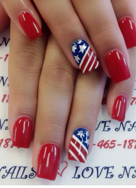 Patriotic Nails Design French Tip, Summer Nails Pedicure Toenails, American Flag Nail Art, Usa Nail Art, Nail Art 4th Of July, 4th Of July Acrylic Nail Designs, Americana Nail Designs, Fun 4th Of July Nails, Red 4th Of July Nails