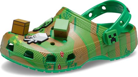 Minecraft Shoes, Augmented Reality Games, Minecraft Logo, Flat Character, Ar Game, The Creeper, Saltwater Sandals, High Heel Slippers, Crocs Classic Clogs