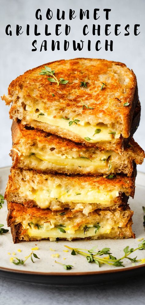 Basic Grilled Cheese, Gourmet Grilled Cheese Sandwich, Fancy Grilled Cheese, Gourmet Grilled Cheese, Grill Cheese Sandwich Recipes, Gourmet Grilling, Cheese Sandwich Recipes, Gourmet Sandwiches, Best Grilled Cheese