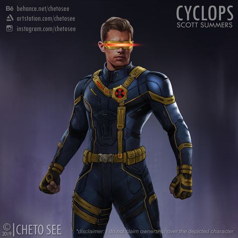 Cyclops Concept Art, Mcu Concept Art, Cyclops X Men Concept Art, Cyclops X Men Art, X Men Cyclops Art, Cyclops X Men Comics, Marvel Redesign, Cyclops X Men, Cyclops Marvel