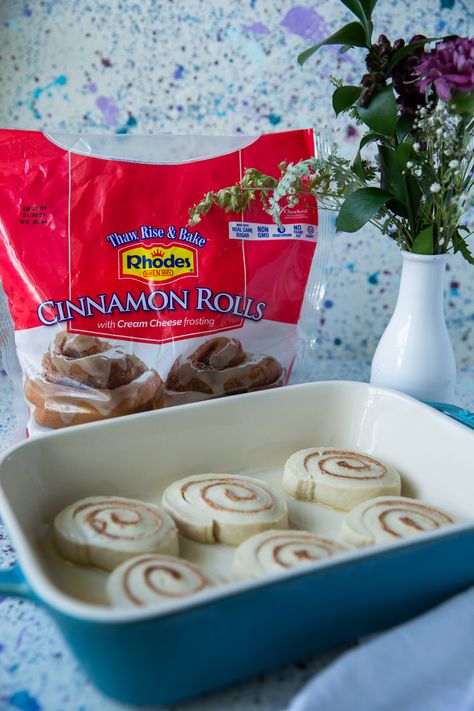 Quick and Easy Caramel Cinnamon Rolls Recipe | Tangled with Taste Cinnamon Rolls With Canned Cinnamon Rolls, Rhodes Cinnamon Rolls Overnight Heavy Cream, Frozen Cinnamon Rolls Rhodes, Rhodes Cinnamon Rolls Recipes, Frozen Cinnamon Roll Recipe, Fast And Easy Desserts, 9x13 Recipes, Caramel Cinnamon Rolls, Rhodes Rolls Recipes