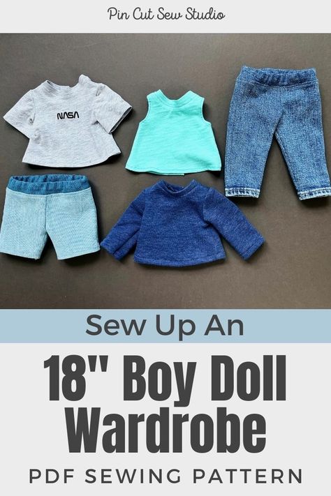 Doll Clothes Patterns Free Printables, Sew Studio, Doll Clothes Sewing Patterns, Og Doll, Clothing Sewing Patterns Free, Bear Clothes, Boy Doll Clothes, American Girl Doll Crafts, Doll Clothes Patterns Free