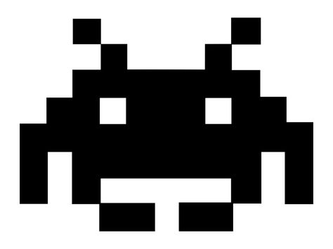 Download or Print your space-invaders-stencil - Stencil Revolution Crab Character, Retro Games Poster, 8 Bit Art, Gaming Tattoo, Computer Game, Dimensional Wall, Space Tattoo, Space Invaders, Space Poster