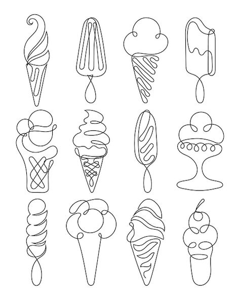 Ice Cream Board Design, Popsicle Tattoo Ideas, I’ve Cream Tattoo, Tiny Ice Cream Tattoo, Ice Cream Cone Tattoo Tiny, Ice Cream Tattoo Design, Ice Cream Scoop Drawing, Ice Cream Tattoo Ideas, Ice Cream Line Art