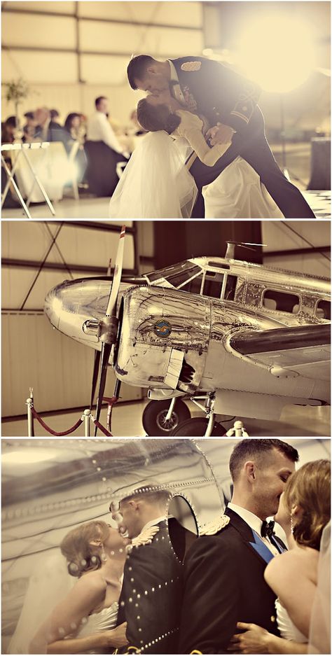 Aviation Wedding Theme, 1940s Aesthetic, Pilot Wedding, Aviation Inspiration, Airport Wedding, 40s Wedding, Hangar Wedding, Airplane Wedding, Aviation Wedding