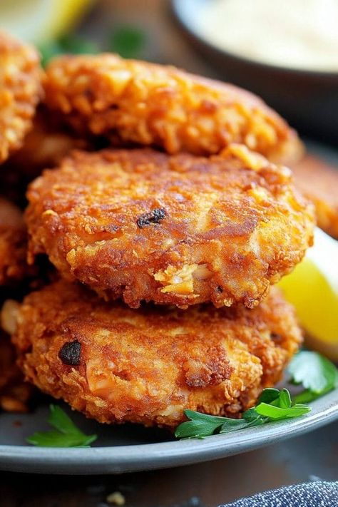 SOUTHERN FRIED SALMON PATTIES Southern Salmon Patties, Canned Salmon Patties, Fried Salmon Patties, Salmon Recipes Baked Healthy, Canned Salmon, Salmon Patties Recipe, Fried Salmon, Salmon Cakes, Salmon Patties