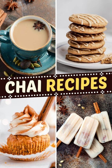 These chai recipes turn the Indian tea into true masterpieces! From cupcakes to donuts to pie, chai is a welcome addition. Best Chai Recipe, Chai Latte Cupcakes, Cottagecore Baking, Chai Recipes, Chai Cake, Chai Tea Recipe, Tea Cup Cake, Tea Bread, Chai Recipe