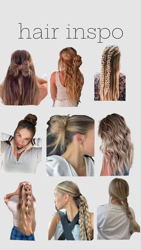 back to school hair inspo! #hair #cute #asesthetic #preppy Cute Hair Inspo For School, Preppy Haircuts, Preppy Hair, Back To School Hair, Preppy Hairstyles, Inspo Hair, School Hair