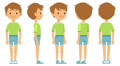 Cartoon Character Side View, Free Cartoon Characters, Boy Cartoon Characters, Body Image Art, Boy Cartoon, Children Sketch, Boy Illustration, About School, Free Cartoons