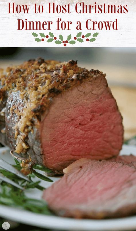 Christmas Dinner For A Crowd, Perfect Roast Beef, Rare Roast Beef, Tender Roast Beef, Hosting Christmas Dinner, Standing Rib Roast, Rib Recipe, Beef Dinners, Beef Filet