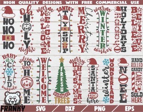 Christmas Porch SVG Bundle 17 Designs Instant Download | Etsy Canada Christmas Porch Signs, Welcome Sign Svg, Porch Sign Svg, Winter Porch, Tassen Design, Christmas Signs Wood, Front Door Signs, Christmas Svg Files, Cricut Craft Room