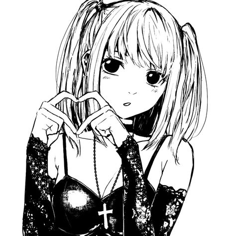 Misa Amane Manga Art, Fairy Tail Anime Lucy, Y2k Profile Picture, Misa Amane, Anime Monochrome, Cute Profile Pictures, Book Art Drawings, Cute Anime Pics, Character Drawing