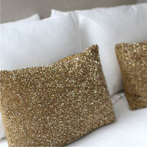 Pyar & Co. Palladium Pillow - Gold | Pillows | Decor | Candelabra, Inc. Glitter Pillows, Gold Bedroom, Office Inspiration, Home N Decor, Cottage Chic, My New Room, Apartment Living, New Room, Dream Room