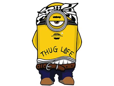 Minion Thug Life by Wigley Ave. on Dribbble Iphone Wallpaper Meme, Thug Cartoon, 2pac Images, Rap Cartoon, Minion Dance, Thug Life Funny, Minions Merchandise, Funny Minion Memes, The Minions