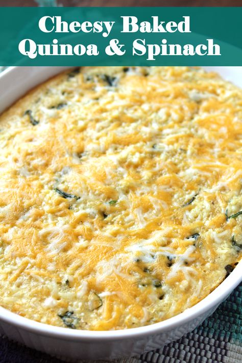 Cheesy Baked Quinoa and Spinach - Delicious as it Looks Quinoa Cheese Recipes, Quinoa Spinach Recipes, Low Fodmap Quinoa Recipes, Quinoa And Spinach, Cafe Truck, Baked Quinoa, Fodmap Chicken, Fodmap Food, Quinoa Dishes