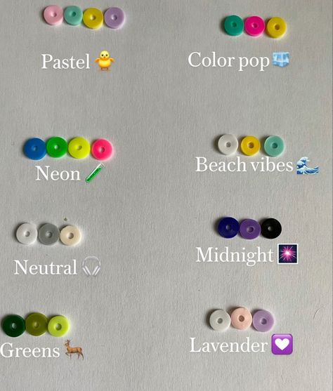 Clay Bead Color Schemes, Clay Bead Color Combo Ideas, Clay Bead Small Business, Pastel Bracelet Ideas, Fimo Beads Bracelet, Braclet Ideas Clay Bead Aesthetic, Diy Beaded Bracelets Ideas Color Combos, Preppy Bracelet Ideas Summer, Clay Bead Combos